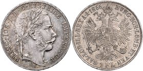 FRANZ JOSEPH I
1 Gulden, 1866, B, Früh. 1481

UNC | UNC