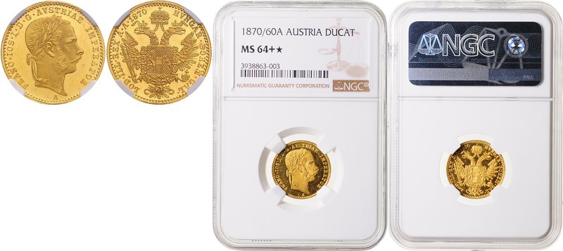FRANZ JOSEPH I
1 Ducat, 1870, A, Früh. 1228

UNC | UNC , NGC MS 64+*