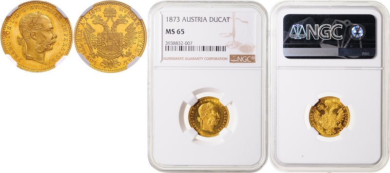 FRANZ JOSEPH I
1 Ducat, 1873, Wien, Früh. 1232

UNC | UNC , NGC MS 65