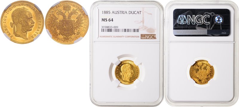 FRANZ JOSEPH I
1 Ducat, 1885, Wien, Früh. 1244

UNC | UNC , NGC MS 64
