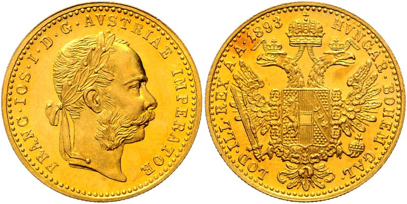 FRANZ JOSEPH I
1 Ducat, 1893, Wien, 3,49g, Früh. 1252

about UNC | UNC