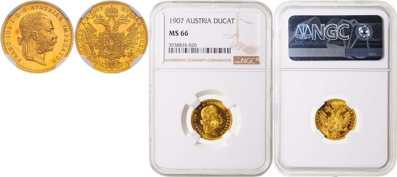 FRANZ JOSEPH I
1 Ducat, 1907, Wien, Früh. 1266

UNC | UNC , NGC MS 66