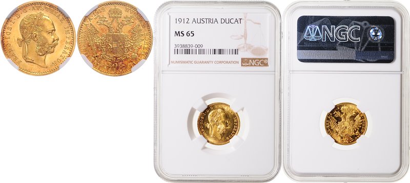 FRANZ JOSEPH I
1 Ducat, 1912, Wien, Früh. 1271

UNC | UNC , NGC MS 65
