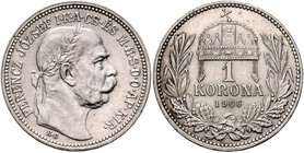 FRANZ JOSEPH I
1 Corona (mint-made error, different type of head on the obverse), 1906, KB, 5,05g

EF | EF , RRR!