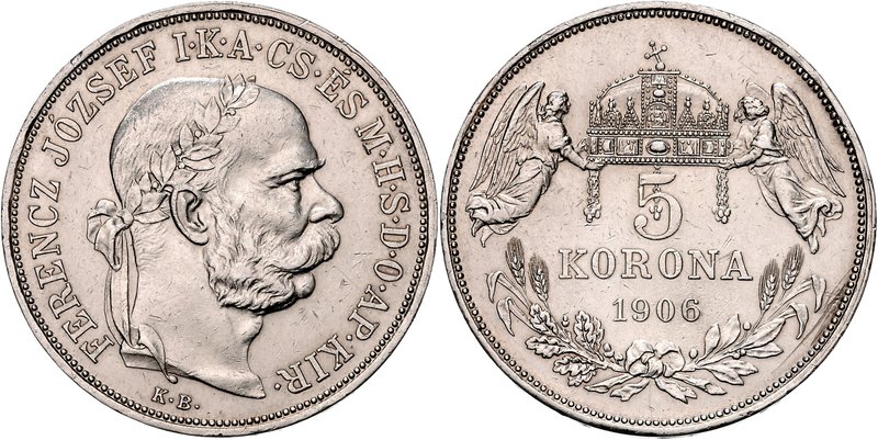 FRANZ JOSEPH I
5 Korona, 1906, KB, 24,01g, Früh. 2107

about EF | about EF , ...