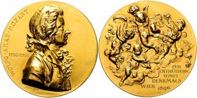 FRANZ JOSEPH I
Gold medal W.A Mozart´s memorial unveiling, 1896, Wien, 115,7g, A. Scharf, Au 986/1000, 55 mm, Haus. 2483

EF | EF , malé defekty na...