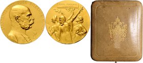 FRANZ JOSEPH I
Gold medal (12 Ducat) Prize for Cultural heritage, 1911, Wien, 41,77g, S. Schwartz, Au 986/1000, 42,2 mm, původní etue | original box...