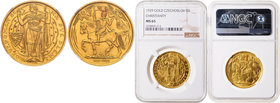 Gold medal (5 Ducats) 1929 Millennium of St. Wenceslaus, O. Spaniel, Au 987/1000 20 g, 31 mm, Kremnica, MCH CSR1-MED2

UNC | UNC , NGC MS 65