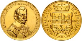 Gold medal (10 Ducats) 1934 A. von Wallenstein´ 300th death anniversary, Českolipský spolek, Au 987/1000 34,22 g, 38 mm, Kremnica, MCH CSR1-MED10

a...