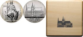 Silver medal Completion of the construction of St. Vitus Cathedral 1929 / 2017, J. Sejnost, Ag 800/1000 137,2 g, 70 mm, limited edition of 42 pcs., ce...