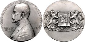 Silver medal T. G. Masaryk 1922 / 1934, J. Šejnost, Ag 987/1000 237,49 g, 80 mm, mintage of 43 pcs., Kremnica, Bo. 053 a

UNC | UNC