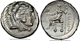 MACEDONIAN KINGDOM. Alexander III the Great (336-323 BC). AR tetradrachm (26mm, 9h). NGC XF. Posthumous issue of Ake or Tyre, dated Regnal Year 28 of ...