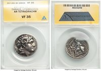 THRACIAN KINGDOM. Lysimachus (305-281 BC). AR tetradrachm (28mm, 11h). ANACS VF 35. Pergamum, ca. 287-282 BC. Diademed head of deified Alexander III t...
