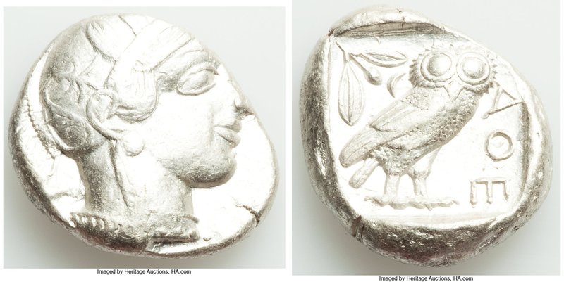 ATTICA. Athens. Ca. 440-404 BC. AR tetradrachm (22mm, 17.20 gm, 9h). VF. Mid-mas...