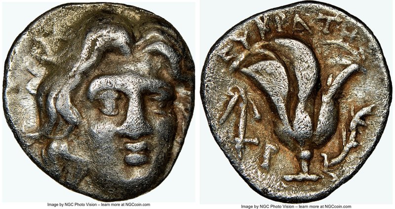 CARIAN ISLANDS. Rhodes. Ca. 230-205 BC. AR hemidrachm (11mm, 1h). NGC VF. Eucrat...