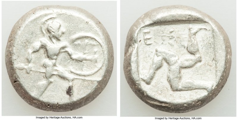 PAMPHYLIA. Aspendus. Ca. mid-5th century BC. AR stater (19mm, 10.92 gm). VF. Hel...