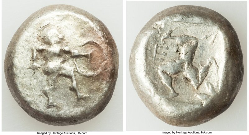 PAMPHYLIA. Aspendus. Ca. mid-5th century BC. AR stater (19mm, 10.66 gm). VF. Hel...