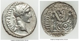 Augustus (27 BC-AD 14). AR denarius (17mm, 3.49 gm, 5h). VF. Lugdunum, 2 BC-AD 4. CAESAR AVGVSTVS DIVI F PATER PATRIAE, laureate head of Augustus righ...