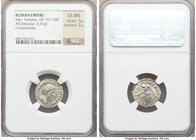 Marcus Aurelius (AD 161-180). AR denarius (17mm, 3.41 gm, 11h). NGC Choice MS 5/5 - 5/5. Rome, AD 161-162. IMP M AVREL ANTONINVS AVG, bare head of Mar...
