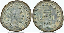 Philip I (AD 244-249). AE dupondius (25mm, 11h). NGC Choice VF. Rome, AD 248. IMP M IVL PHILIPPVS AVG, radiate, draped and cuirassed bust of Philip I ...