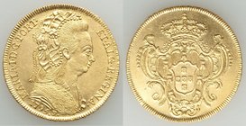 Maria I gold 6400 Reis 1795-R XF, Rio de Janeiro mint, KM226.1. 31.4mm. 14.32gm. AGW 0.4228 oz.

HID09801242017