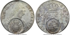 Minas Gerais. João Prince Regent Countermarked 960 Reis ND (1808) VF Details (Cleaned) NGC, KM242. Counterstamp upon Bolivia Charles IV (179)5 PTS-PP....