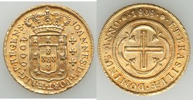 João Prince Regent gold 4000 Reis 1808-(R) XF, Rio de Janeiro mint, KM235.2. 27.5mm. 8.05gm. 

HID09801242017