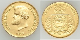 Pedro II gold 10000 Reis 1853 XF (cleaned), KM467. 22.9mm. 8.80gm. AGW 0.264 oz. 

HID09801242017