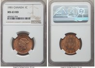3-Piece Lot of Certified Assorted Cents MS63 Red NGC, 1) Victoria 1901 Cent, KM7 2) Edward VII 1903 Cent, KM8 3) Edward VII 1905 Cent, KM8 Sold as is,...