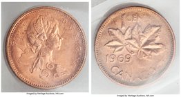 Elizabeth II Mint Error - Flipover Double Strike Cent 1969 Red MS65 CCCS, Royal Canadian mint, KM49. 

HID09801242017