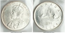 George V Dollar 1936 MS65 ICCS, Royal Canadian mint, KM31. Very light golden toning over otherwise lustrous white surfaces. 

HID09801242017
