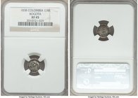 Nueva Granada 1/4 Real 1838-BOGOTA XF45 NGC, Bogota mint, KM90.1. Argent and flint gray toning. 

HID09801242017
