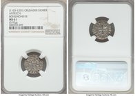 Principality of Antioch. Bohemond III (Majority) "Helmet" Denier ND (1163-1201) MS61 NGC, 18mm. 0.92gm. 

HID09801242017