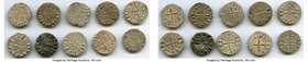 Principality of Antioch 10-Piece Lot of Uncertified Bohemond Era "Helmet" Deniers ND (1163-1201) VF, Lot of 10 with average grade VF (1 with hole). Av...