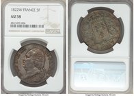 Louis XVIII 5 Francs 1822-W AU58 NGC, Lille mint, KM711.13. Old collectors cabinet toning with mainly pewter background and fiery red-gold highlights....