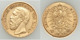 Baden. Friedrich I gold 10 Mark 1873-G VF, Karlsruhe mint, KM260. 19.4mm. 3.92gm. AGW 0.1152 oz.

HID09801242017
