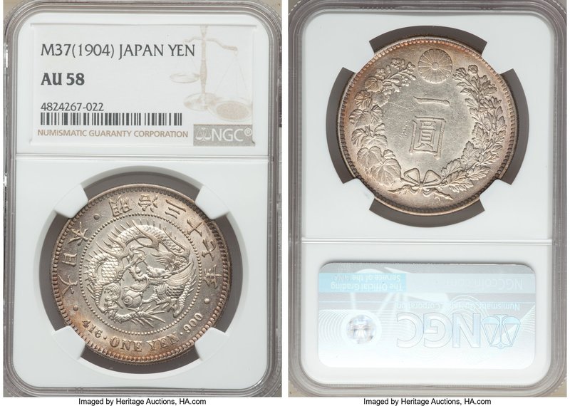 Meiji Yen Year 37 (1904) AU58 NGC, KM-YA25.3. Light orange peripheral toning. 

...