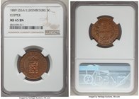 Duke Adolphe of Nassau copper Essai 5 Centimes 1889 MS65 Brown NGC, KM-E13. Mintage: 100. Glossy chestnut brown surfaces boldly struck with a sheen of...