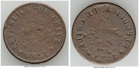 4-Piece Lot of Uncertified Assorted Mint Errors, 1) Chile: Republic Obverse-Brockage Centavo 1851 - Fine, KM120. 29.9mm. 9.54gm 2) Mexico: Estados Uni...