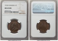 3-Piece Lot of Certified Assorted Issues NGC, 1) Canada: George V Cent 1918 - MS65 Brown, Ottawa mint, KM21 2) Great Britain: Victoria 6 Pence 1850 - ...