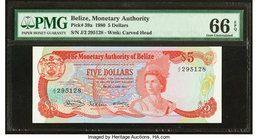 Belize Monetary Authority 5 Dollars 1.6.1980 Pick 39a PMG Gem Uncirculated 66 EPQ. 

HID09801242017