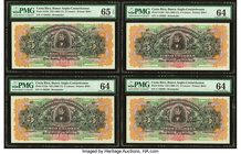 Costa Rica Banco Anglo Costarricense 5 Colones ND (1903-17) Pick S122r Four Remainder Examples PMG Gem Uncirculated 65 EPQ; Choice Uncirculated 64 (3)...