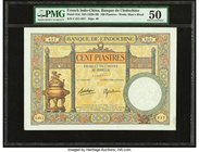 French Indochina Banque de l'Indo-Chine 100 piastres ND (1936-39) Pick 51d PMG About Uncirculated 50. Minor thinning.

HID09801242017