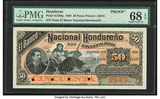 Honduras Banco Nacional Hondureno 50 Pesos 1889 Pick S158fp Front Proof PMG Superb Gem Unc 68 EPQ. Four POCs.

HID09801242017