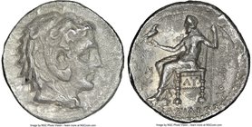 MACEDONIAN KINGDOM. Philip III Arrhidaeus (323-317 BC). AR tetradrachm (28mm, 9h). NGC Fine, bent. Babylon. Head of Heracles right, wearing lion skin ...