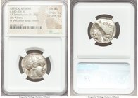 ATTICA. Athens. Ca. 440-404 BC. AR tetradrachm (24mm, 17.20 gm, 3h). NGC Choice AU 3/5 - 4/5. Mid-mass coinage issue. Head of Athena right, wearing cr...