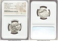 ATTICA. Athens. Ca. 440-404 BC. AR tetradrachm (24mm, 17.17 gm, 7h). NGC AU 5/5 - 5/5. Mid-mass coinage issue. Head of Athena right, wearing crested A...