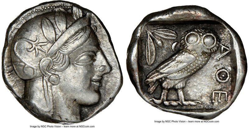 ATTICA. Athens. Ca. 440-404 BC. AR tetradrachm (24mm, 17.18 gm, 3h). NGC XF 5/5 ...