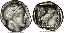 ATTICA. Athens. Ca. 440-404 BC. AR tetradrachm (24mm, 17.18 gm, 3h). NGC XF 5/5 - 4/5. Mid-mass coinage issue. Head of Athena right, wearing crested A...