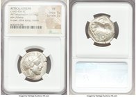 ATTICA. Athens. Ca. 440-404 BC. AR tetradrachm (24mm, 17.14 gm, 8h). NGC VF 5/5 - 3/5. Mid-mass coinage issue. Head of Athena right, wearing crested A...